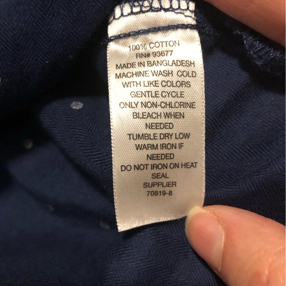 St. John’s Bay, XL, blue & white polka dot button up blouse - Picture 9 of 13